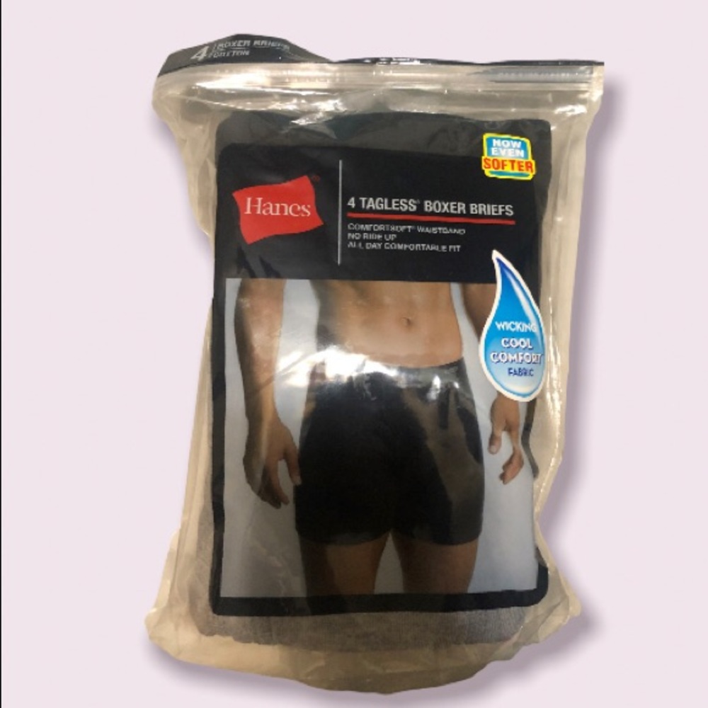 Hanes® Men's ComfortSoft® Waistband Boxer Briefs 4-Pack "Tagless & COOL COMFORT"